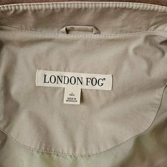 Vintage Men's London Fog Bomber Style Beige Jacket Preppy Casual Size L - Picture 10 of 11